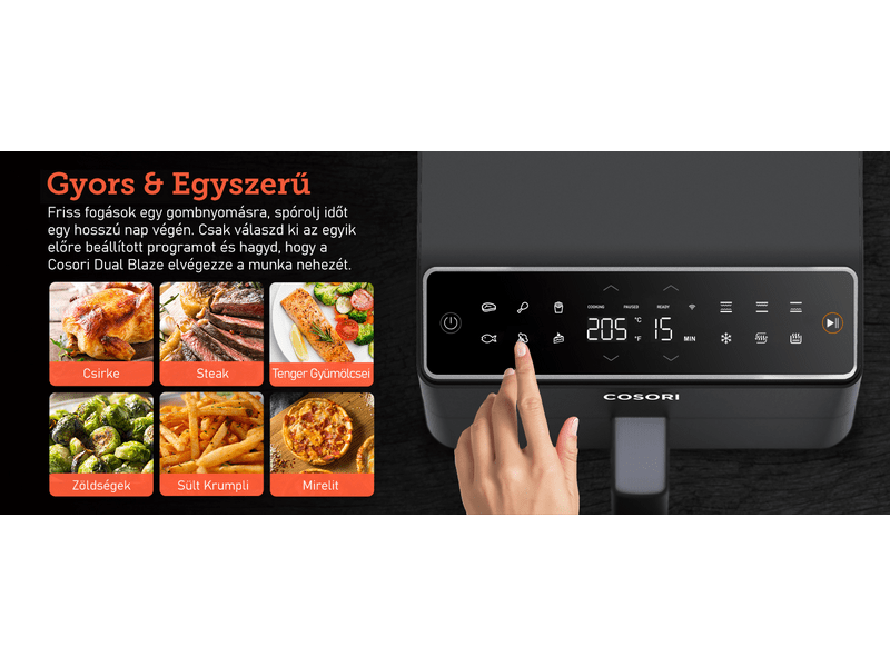 Cosori CAF-P681S-KEUR Dual Blaze Forrólevegős Sütő