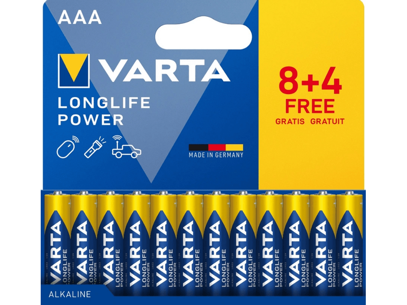 Varta Longlife Power AAA LR03 baterije, 8+4 kom.