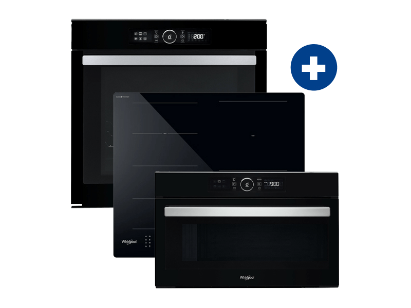Whirlpool AKZM 8480 NB Beépíthető sütő + Whirlpool WF S3660 CPNE Indukciós főzőlap + Whirlpool AMW730/NB mikrohullámú sütő