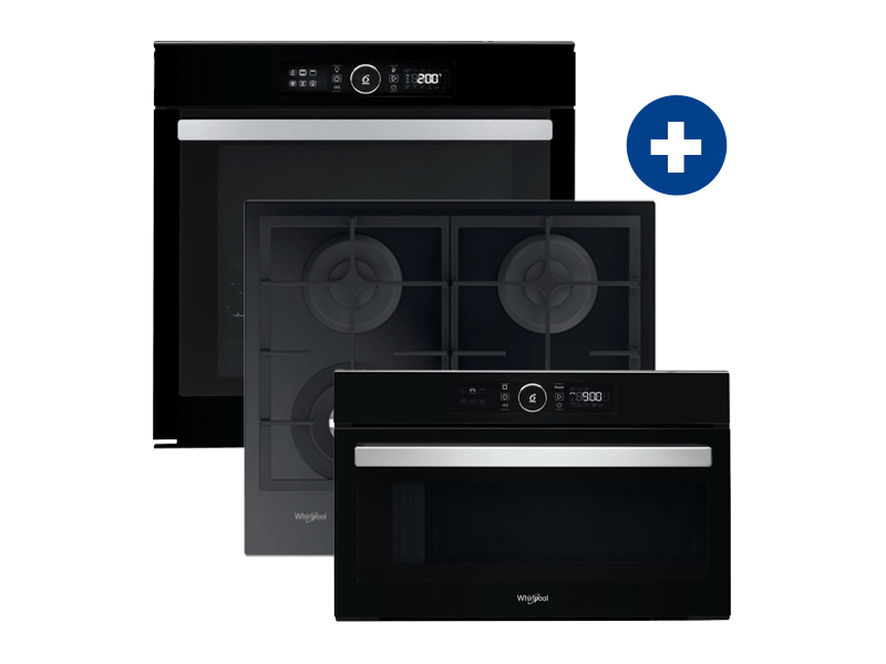 Whirlpool AKZM8480NB Beépíthető sütő + Whirlpool GOFL629/NB1 Gázfőzőlap + Whirlpool AMW730/NB Mikrohullámú sütő