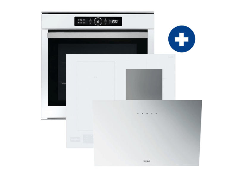 Whirlpool AKZM 8480 WH Beépíthető sütő + Whirlpool WL S5360 BF/W Indukciós főzőlap + Whirlpool WHVP 62F LT W Fali páraelszívó