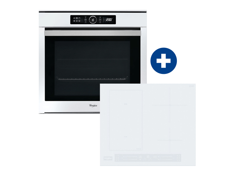 Whirlpool AKZM 8480WH Beépíthető sütő, fehér + Whirlpool WL S5360 BF/W Beépíthető indukciós főzőlap, fehér