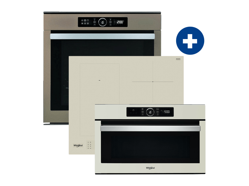 Whirlpool AKZM8480S Beépíthető sütő + Whirlpool WLS2760BF/S indukciós főzőlap + Whirlpool AMW730/SD mikrohullámú sütő
