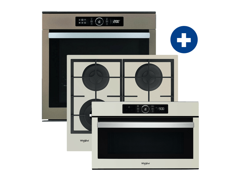 Whirlpool AKZM8480S Beépíthető sütő + Whirlpool GOFL629/S gáz főzőlap + Whirlpool AMW730/SD mikrohullámú sütő