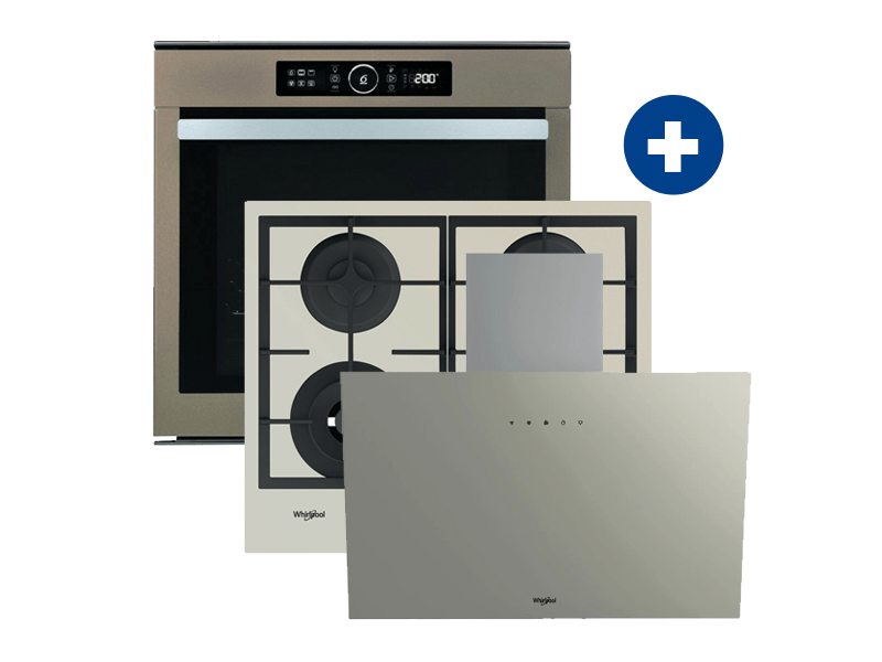 Whirlpool AKZM 8480 S Beépíthető sütő + Whirlpool GOFL 629/S Beépíthető gázfőzőlap + Whirlpool WHVP 62F LT SD Fali páraelszívó