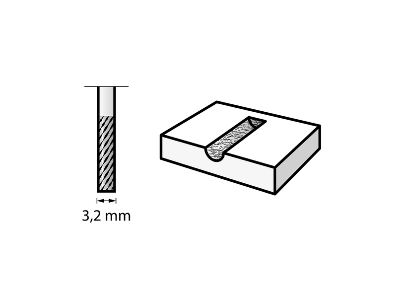 Dremel 2615990132 volfram-karbidno svrdlo, kvadratni vrh, 3,2 mm