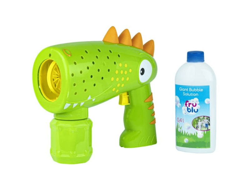 FruBlu: Dinó alakú tartályos buboréklövő, 0,4 liter folyadékkal (DKF0160)