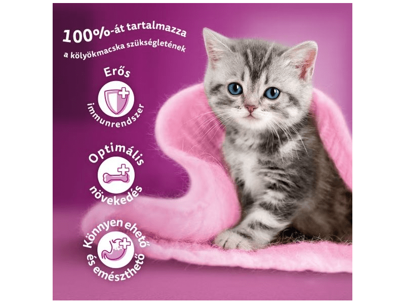 Whiskas Junior klasszikus tasakos eledel válogatás kölyök macskák számára, 12x85g