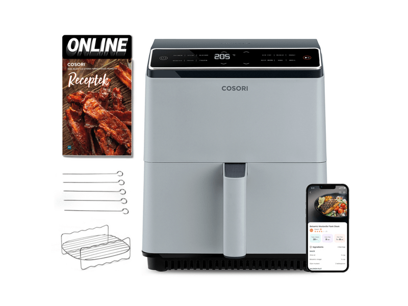 Cosori Dual Blaze Forrólevegős sütő, 6.4 l, világosszürke (CAF-P583S-AEUR)