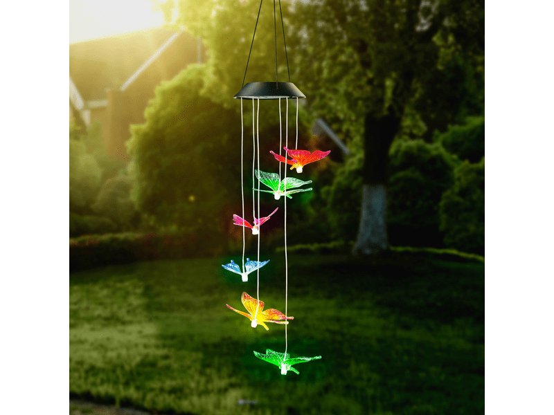 Felakasztható LED szolár lámpa pillangó