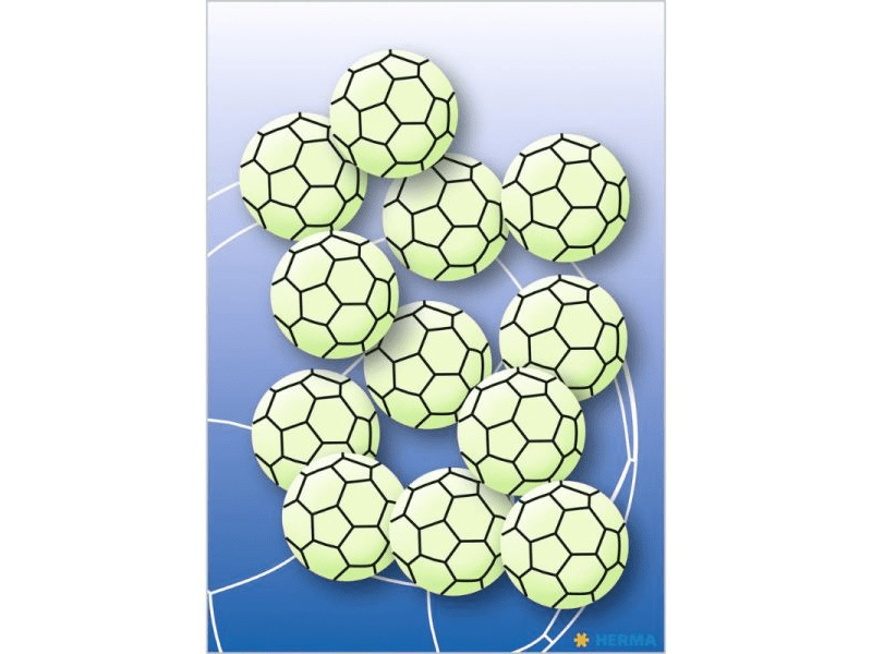 Herma: Sötétben világító focilabda matrica, 12 db