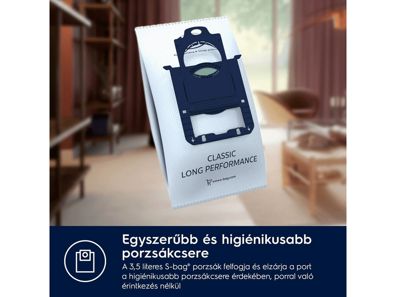 PureD8.2 porzsákos porszívó 500 W,szürke