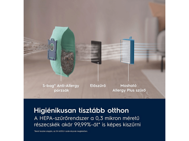 ELECTROLUX PD82-ALRG Pure D8.2 szuper csendes porzsákos porszívó, allergiában szenvedőknek