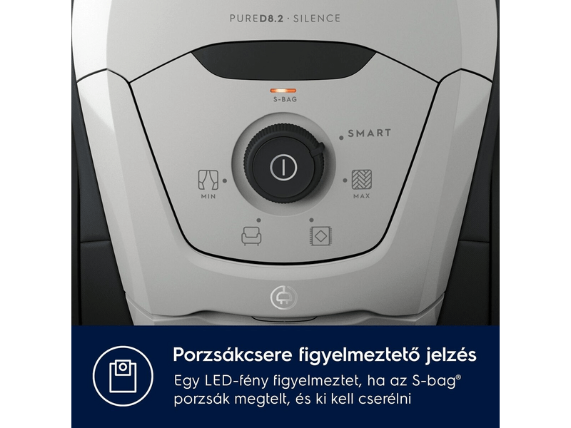 PureD8.2 porzsákos porszívó 500 W,szürke