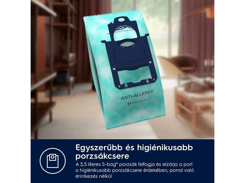 ELECTROLUX PD82-ALRG Pure D8.2 szuper csendes porzsákos porszívó, allergiában szenvedőknek