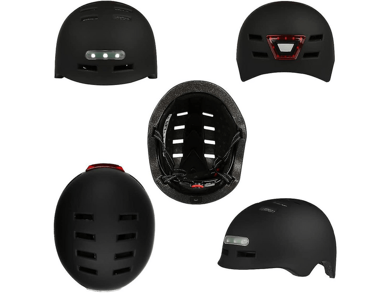 Kello Bukósisak elöl-hátul LED lámpával, XL, Fekete