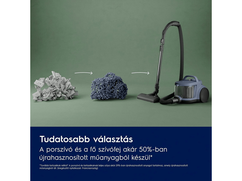 Electrolux EL51C2SW Clean 500 Porzsák nélküli porszívó, kagylófehér