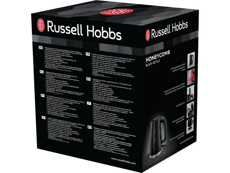 Russell Hobbs 26051-70 Honeycomb vízforraló, fekete