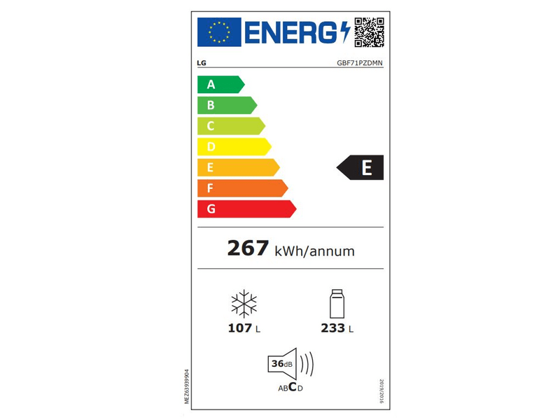 LG GBF71PZDMN Alulfagyasztós Kombinált Hűtőszekrény
