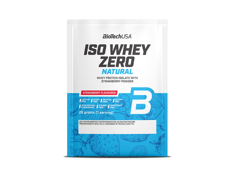 Biotech Iso Whey Zero Lactose Free fehérjekészítmény, 25 g, eper