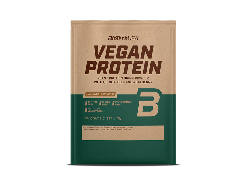 BioTechUSA Vegan Protein fehérje, 25 g, mogyoró