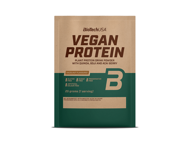 BioTechUSA Vegan Protein fehérje, 25 g, mogyoró