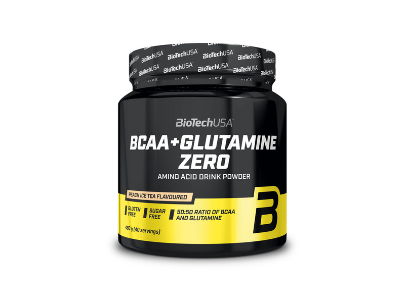 BiotechUSA BCAA + Glutamine Zero italpor, 480 g, barackos Ice Tea
