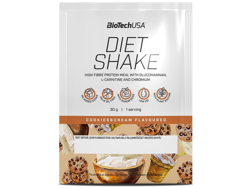 BiotechUSA Diet Shake fehérjepor, 30 g, Cookies & Cream