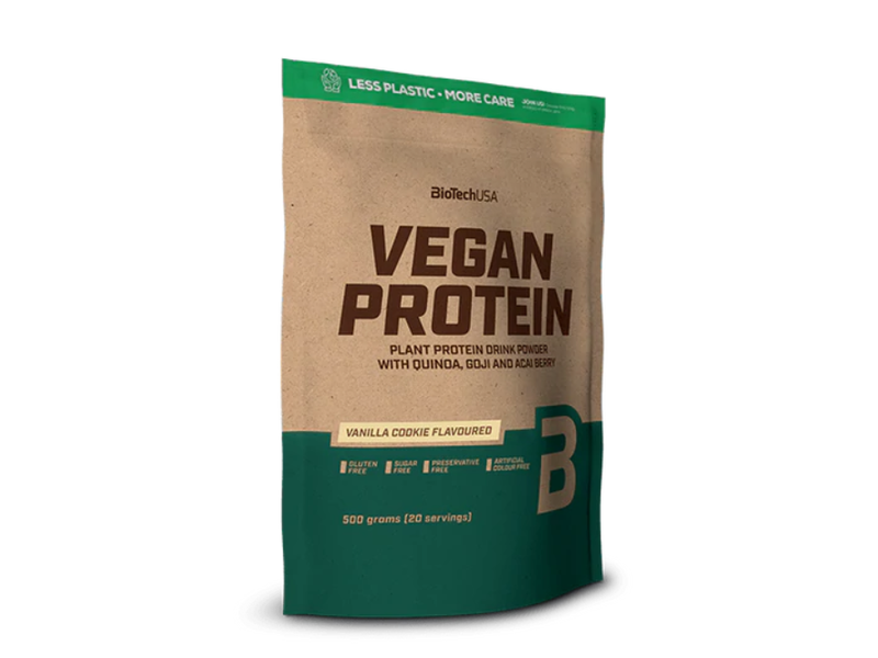 BioTechUSA Vegan Protein fehérje, 500 g, vaníliás sütemény