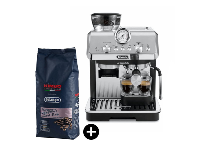 DeLonghi EC9155.MB La Specialista Arte eszpresszó kávéfőző + Kimbo Prestige Espresso Szemes kávé, 1 kg