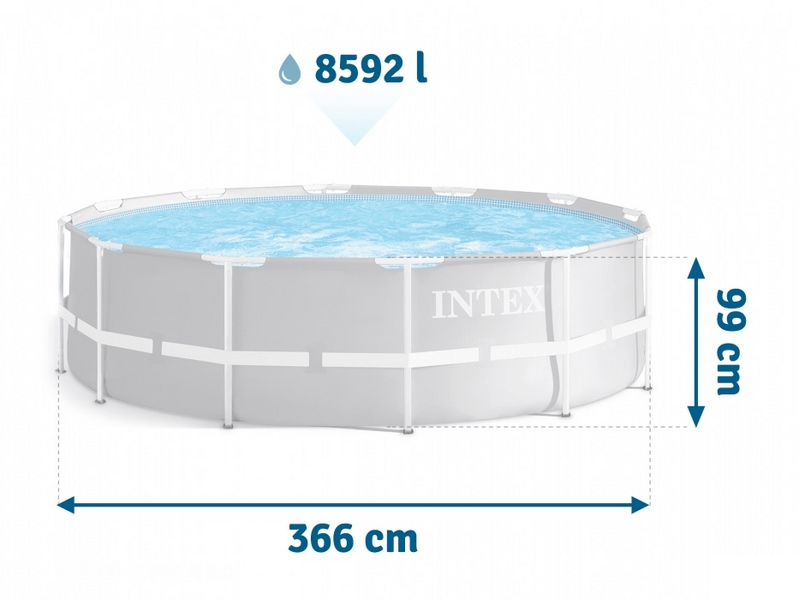 Intex MetalPrism Merevfalú medence, 366 x 99 cm (26716NP)
