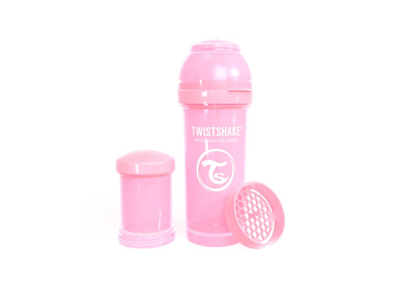 Twistshake TWS78255 Kólika elleni cumisüveg, 260 ml, Rózsaszín