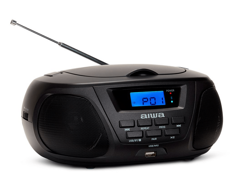 Aiwa BBTU-300BK MKII Hordozható CD lejátszó, Fekete