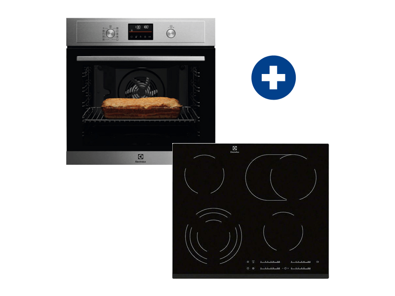 Electrolux EOF4P56X Beépíthető sütő + Electrolux EHF6547FXK Beépíthető kerámia főzőlap
