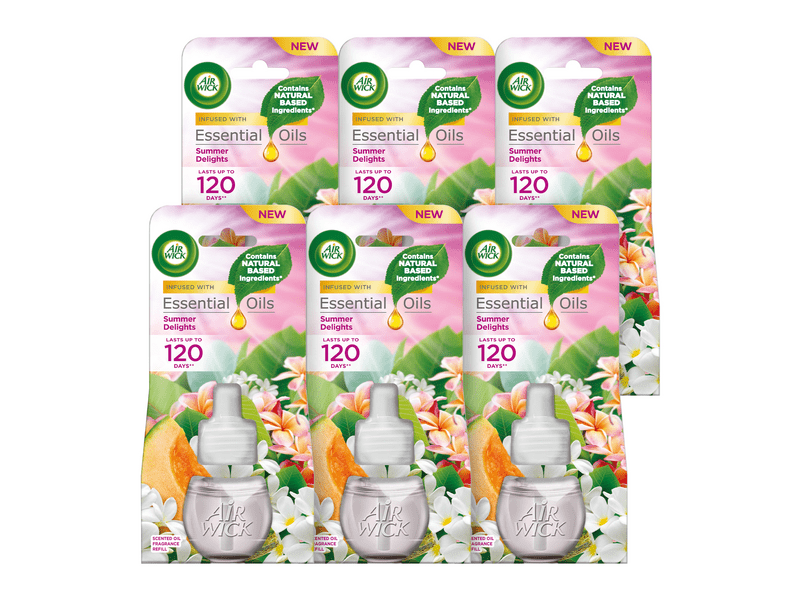 Air Wick utántöltő elektromos légfrissítőhöz - Nyári Hangulatok, 6x19 ml