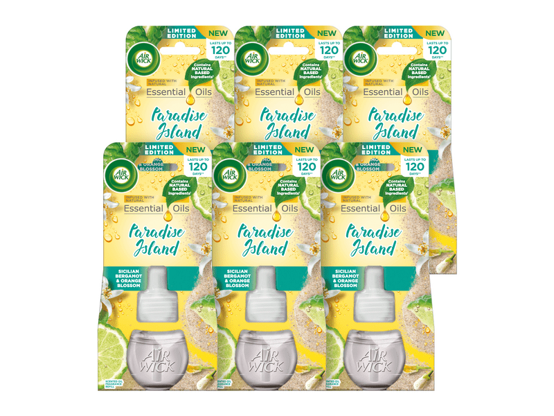Air Wick utántöltő elektromos légfrissítőhöz - Szicíliai Bergamott és Narancsvirág, 6x19 ml