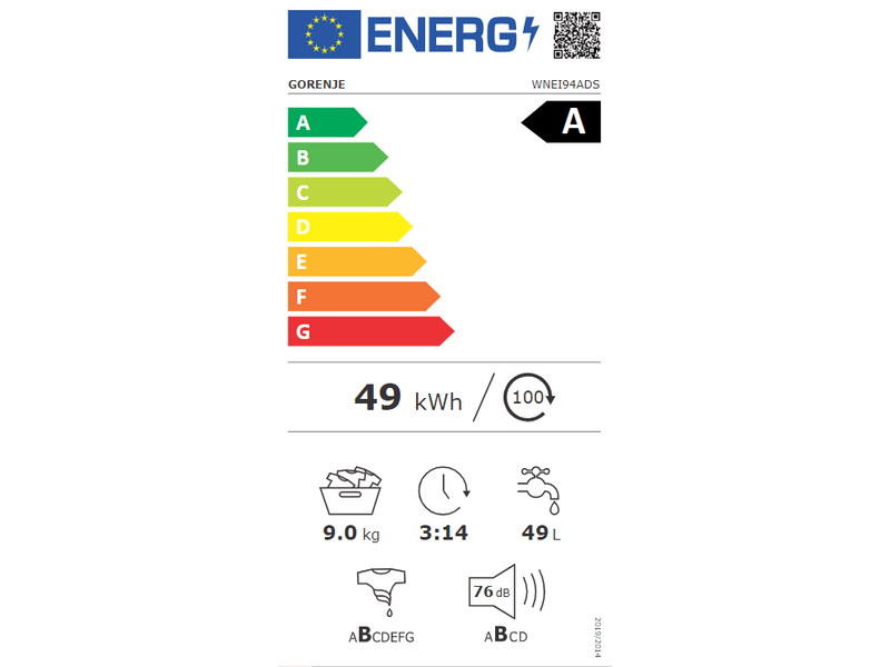 Gorenje WNEI94ADS Elöltöltős mosógép