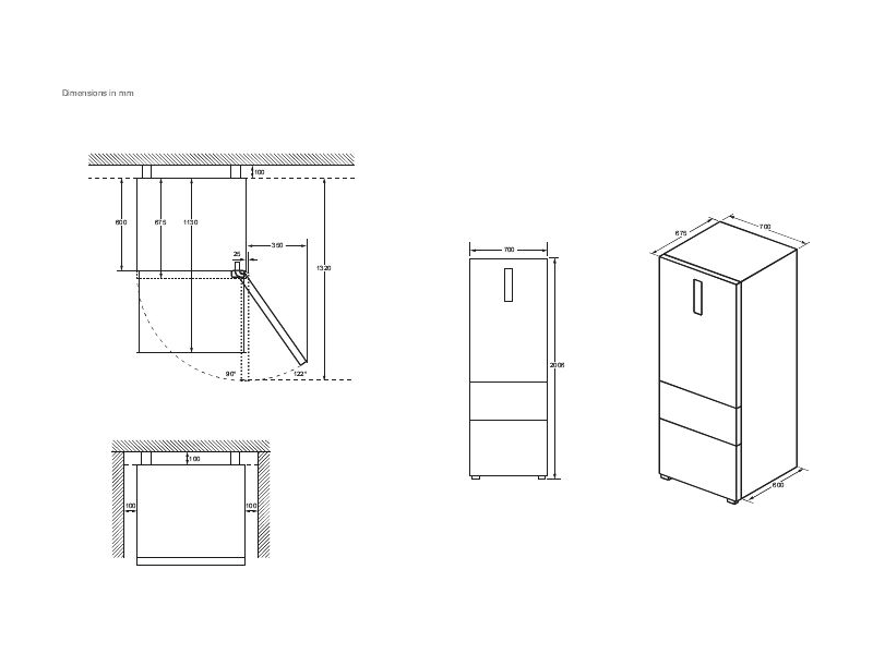Haier HTW7720DNGW Háromajtós hűtőszekrény