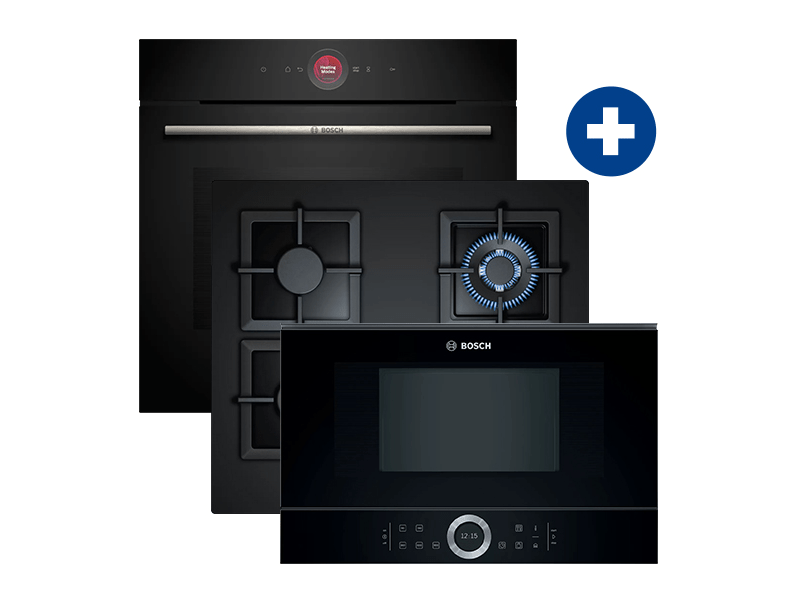 Bosch HBG7341B1 Beépíthető sütő + Bosch PPH6A6B20 Beépíthető gáz főzőlap + Bosch BFL634GB1 Beépíthető mikro