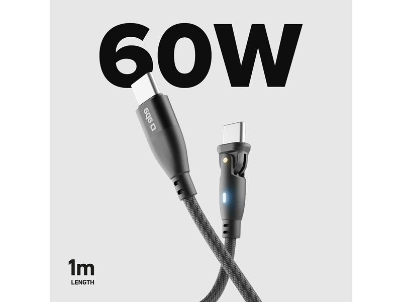 SBS Flexi USB-C 60W forgatható kábel