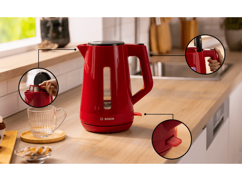 Bosch MyMoment 1.7L vízforraló, piros