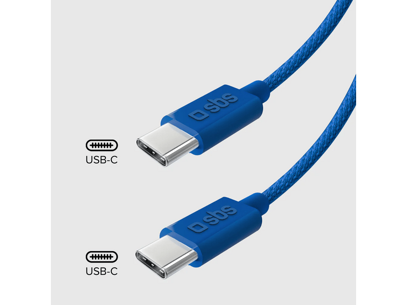 SBS USB-C - USB-C kabel, 1,5 m, plavi (TECABLETISSUETCCB)