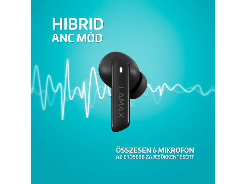 LAMAX Clips1 ANC TWS fülhallgató, fekete