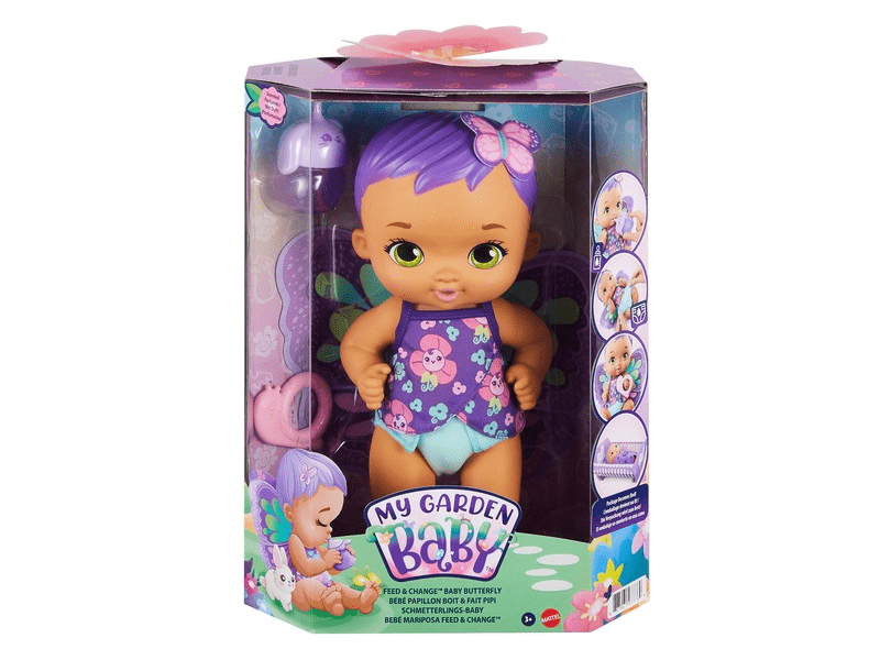 My Garden Baby: Édi-Bébi gondoskodás baba - Lila pillangó (HBH39)