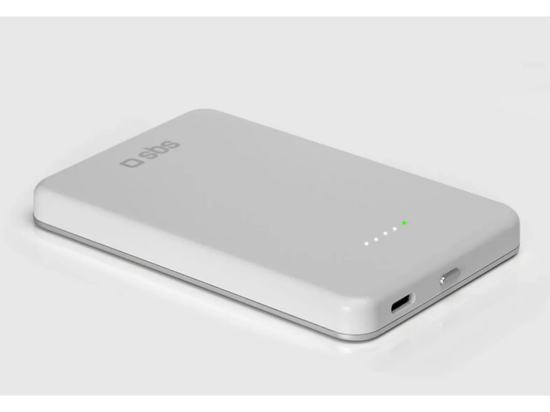 SBS PowerBank 5000 mAh PD 20W, fehér (TEBB5000MAGSPD20W)
