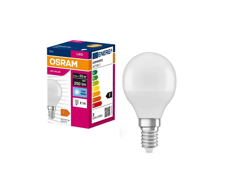 Osram value izzó P25 2,5W/840 E14