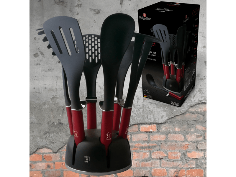 Berlinger BH6241 7 részes konyhai eszközkészlet állvánnyal, Burgundi