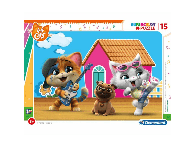Clementoni 44 csacska macska 15 db-os keretes puzzle, többféle, 1 db