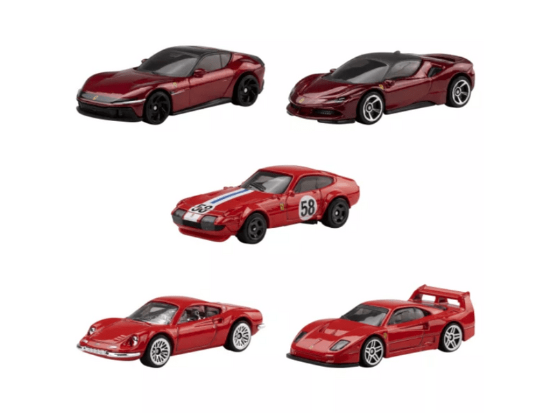 Hot Wheels kisautók: Ferrari 5 Darabos Szett (JLN12)