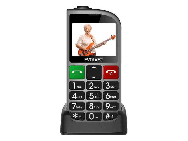 Evolveo EasyPhone FL nyomógombos mobiltelefon, ezüst (SGM EP-801-FLS)